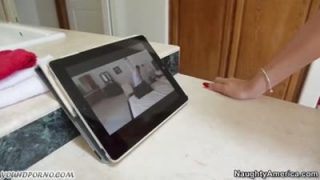 Busty milf fucks a retarded teen boy