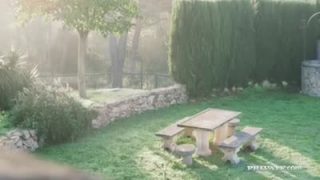 Teen with pigtails getting her ass destroyed