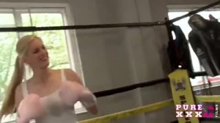 Horny blonde teen fucks her instructor