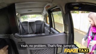 Chubby chick hops on the FakeTaxi