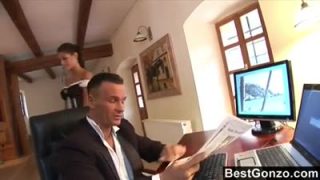 Hot blonde has fun with the maid