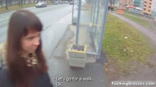 Dude with spyglasses fucks a teen girl