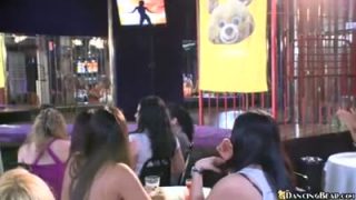 Hot stripper gets sucked by a bunch of hot chicks
