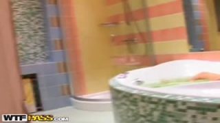 Deepthroat expert Jasmine Deep has hot bathroom sex