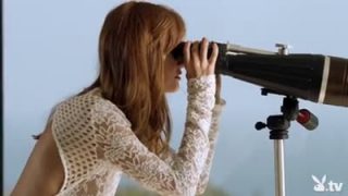 Redhead playmate shows her perfect body