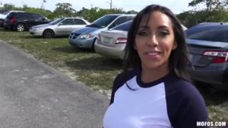 Big tit babe gets fucked in public for money