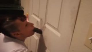 Big black cock through the door