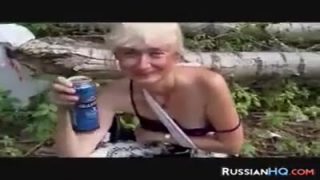 Homeless russian sucking a dick for vodka