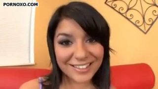 Sweet brunette swallows cum after intense fucking