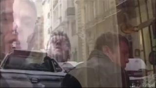 Brunette hot teen handles two cocks