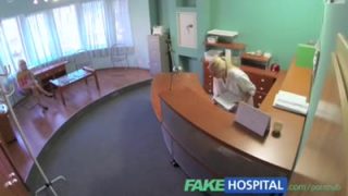 Perfect sexy blonde gets probed and squirts doctors reception