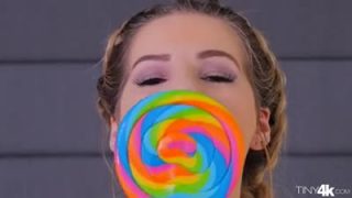 Skinny blonde gets big dick