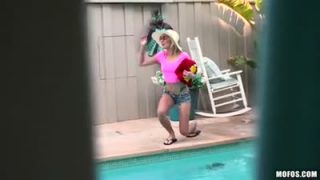 Petite girl trespasses and gets anal