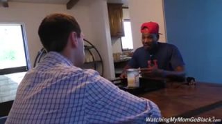 Son watches mom getting fucked by his black friend