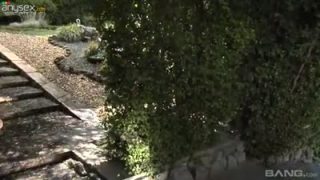 Hot milf Amy Fisher fucks with young dude in the wild