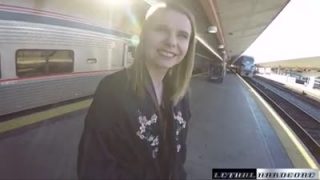 Sexy Russian blonde teen Catarina Petrov loves hard POV fuck in the train