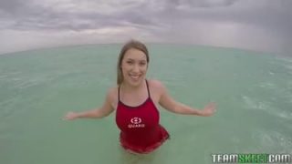 Lifeguard saves his life by sucking his dick