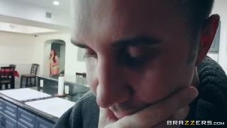 Redhead babe Skyla Novea fucked in the kitchen by Keiran Lee