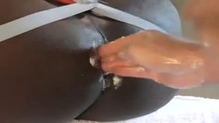 Black ass fisted close-up