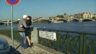 Nice brunette in Prague sucks and fucks on the streets