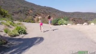 Alice March and Angel Smalls have a threesome after their workout