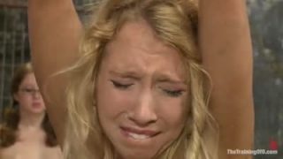 Beautiful blonde gets punished in front of an audience