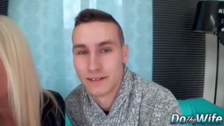 Hot blonde babe fucks in front of her husband
