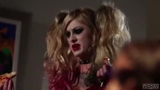 Joker fucking Catwoman and Harley Quinn