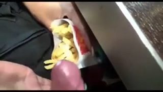 She likes dipping fries in cum