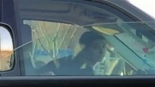 Slutty woman watches guy jerk off