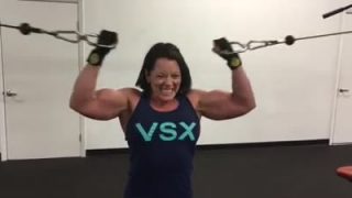 Hot girl with big muscles