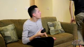 Cock addicted twink has fun in a hot gay threesome